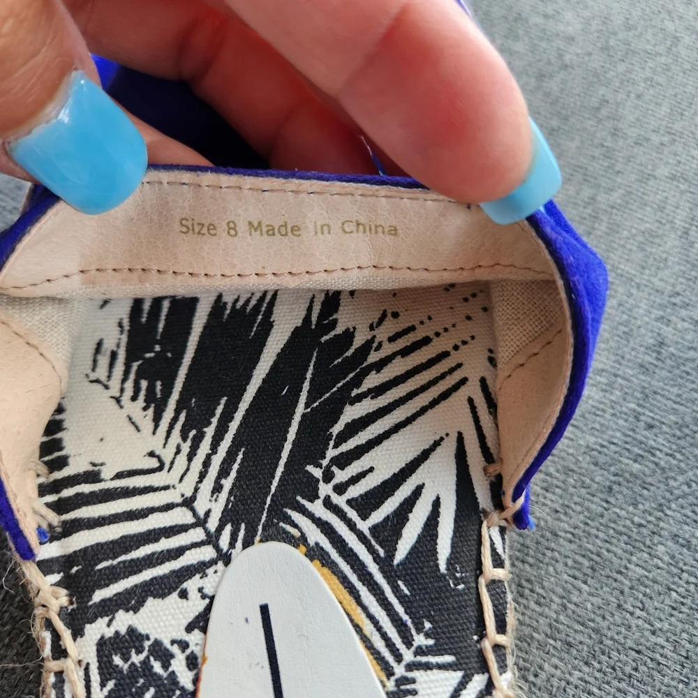 DOLCE VITA Ciara Espadrilles Electric‎ Blue Suede Women's Size 8